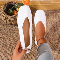 Damen atmungsaktive Ballerinas mit elegantem Lochmuster und rutschfester Sohle WW