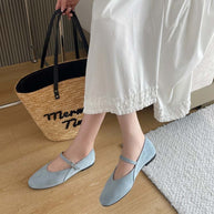 Damen Ballerinas mit verstellbarem Riemen WW