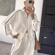 Damen Sportlicher Trend-Hoodie und Jogger Set WW