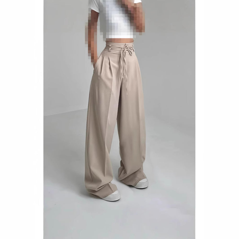 Damen Weite Hochbund-Hose mit raffinierter Drapierung WW