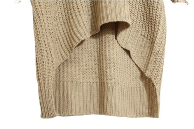 Damen Strickponcho mit Fransen und modernem Oversized-Schnitt WW