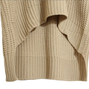 Damen Strickponcho mit Fransen und modernem Oversized-Schnitt WW