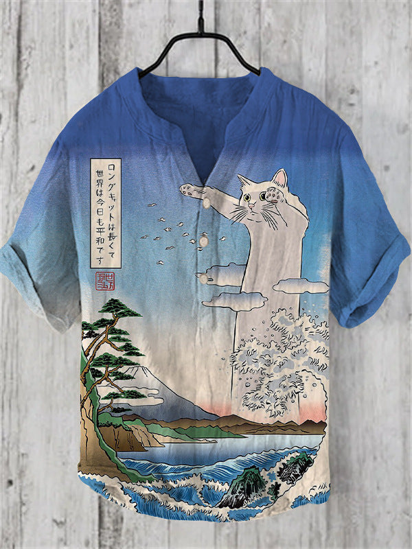 WW | Japanisches Hemd Aus Leinenmix