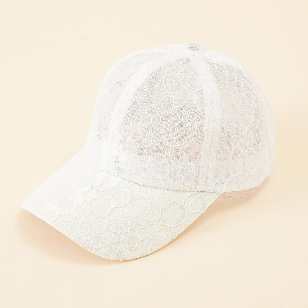 Damen Baseballmütze mit elegantem Spitzenmuster und atmungsaktiver Struktur W&W Mode
