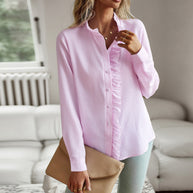 Damen Bluse mit Rüschendetails und Stehkragen WW