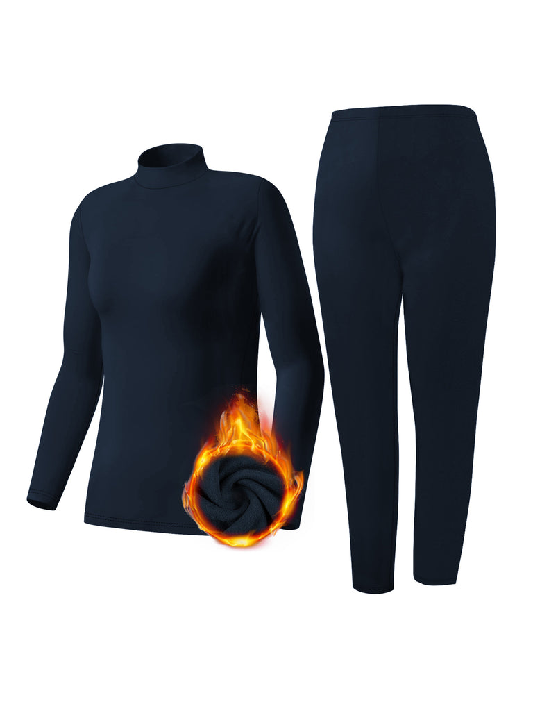 Damen Thermo Funktionsset mit hohem Kragen und langen Ärmeln WW