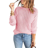 Damen Strickpullover mit strukturiertem Muster und weiten Ärmeln WW