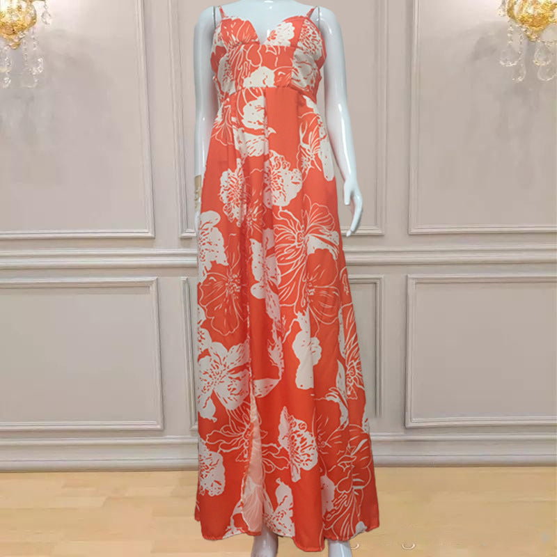 Damen Abendkleid mit aufregendem Beinschlitz und elegantem V-Ausschnitt W&W Mode