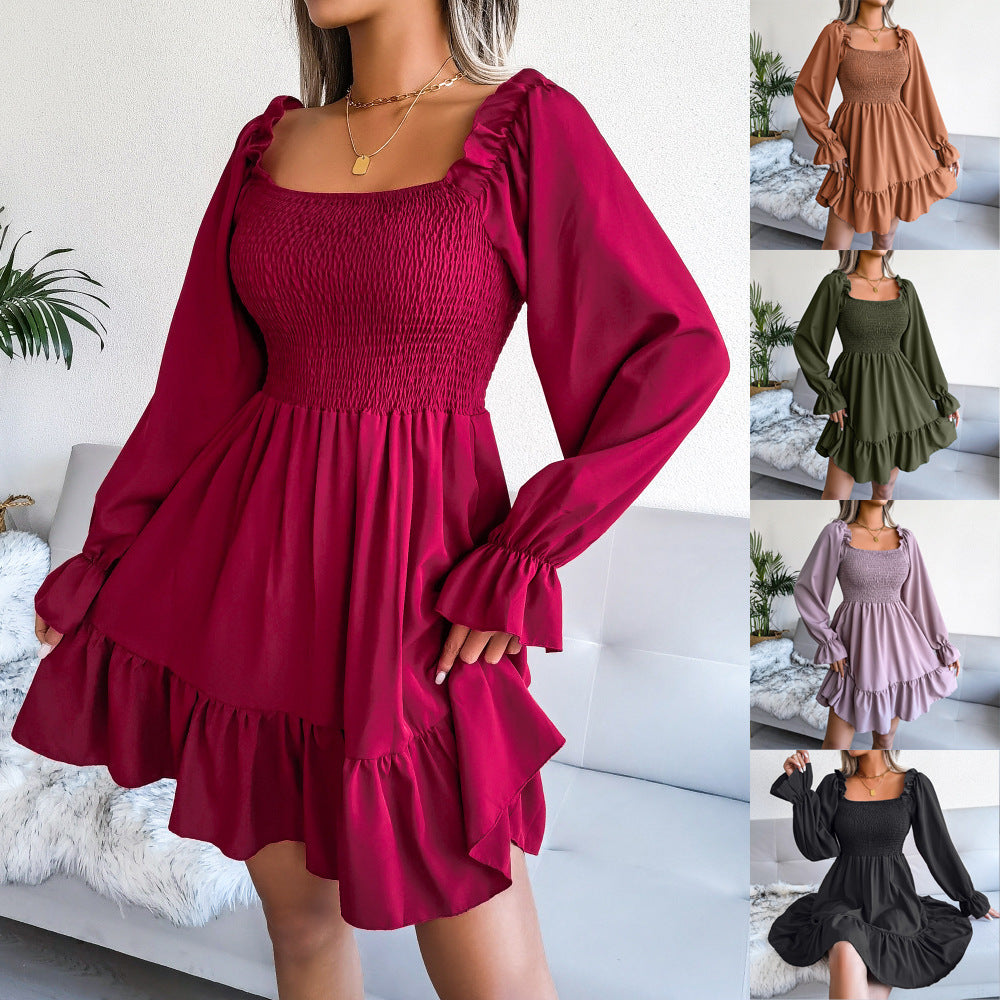 WW | Damen Lockeres Langärmliges Minikleid