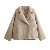WW | Klassische Kurze Lederjacke Damen