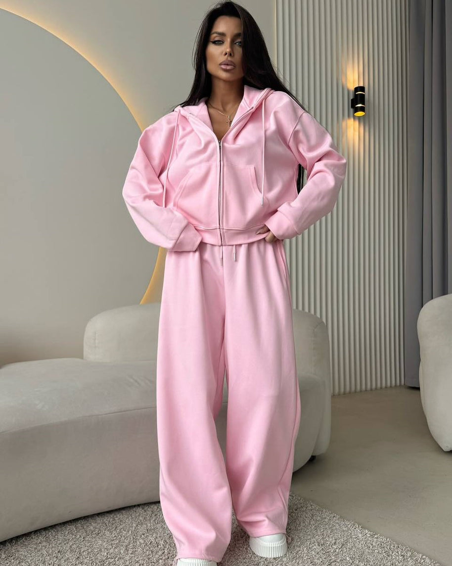 Damen bequemer und eleganter Hoodie mit weiten Hosen WW