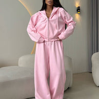 Damen bequemer und eleganter Hoodie mit weiten Hosen WW