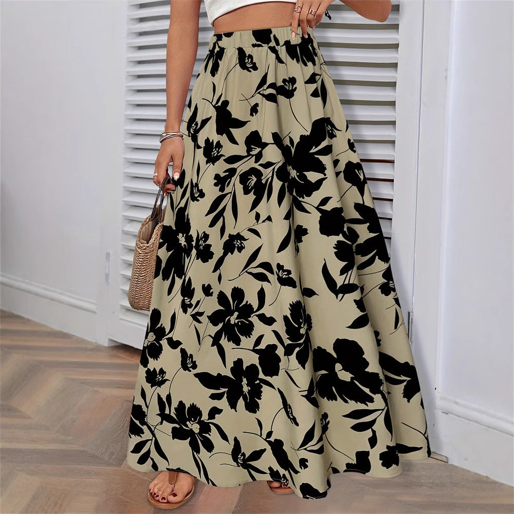 Damen Maxirock mit floralem Muster W&W