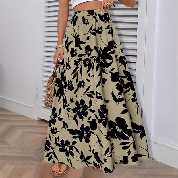 Damen Maxirock mit floralem Muster W&W