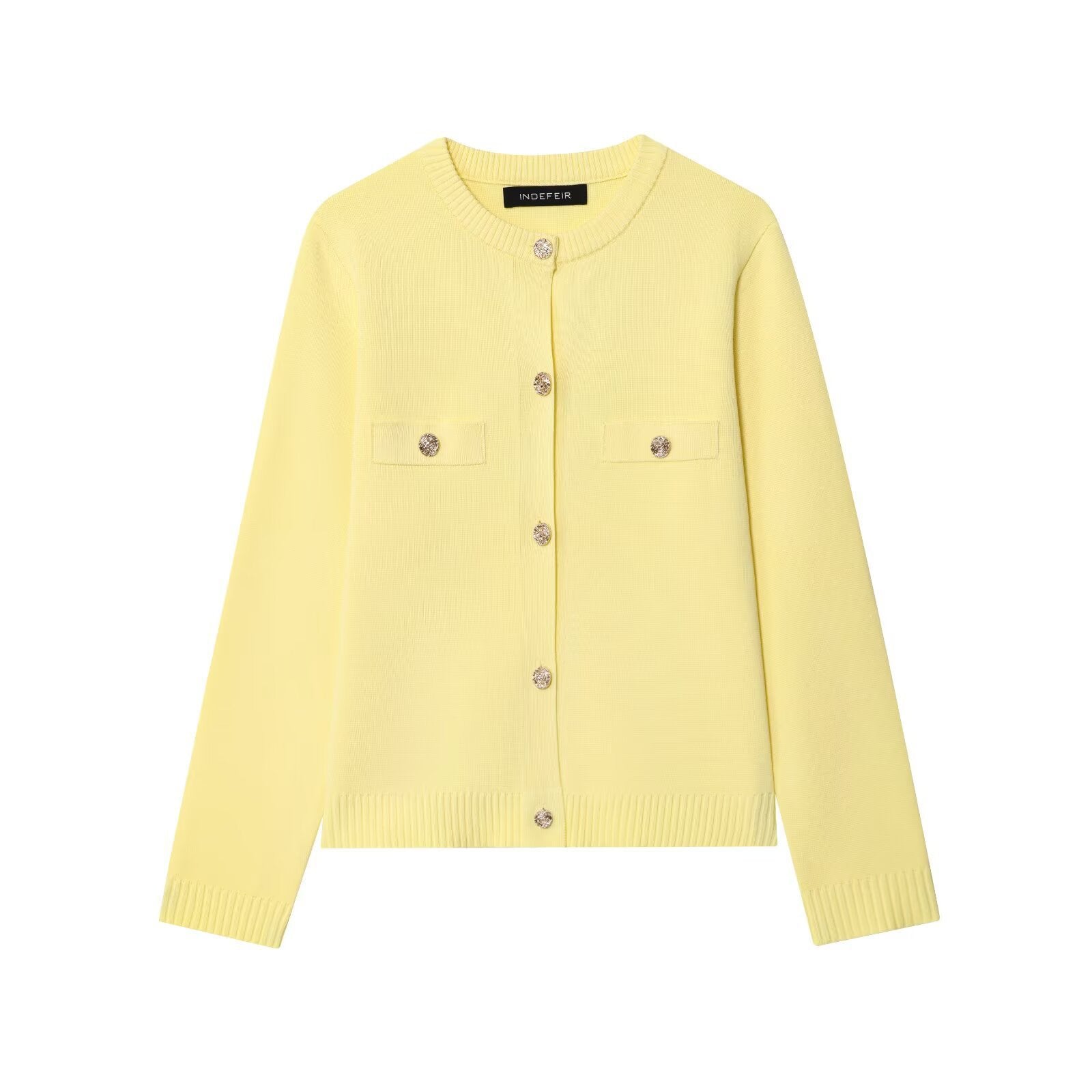 Damen Strickjacke mit elegantem Knopfdesign und praktischen Taschen WW