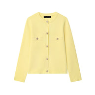 Damen Strickjacke mit elegantem Knopfdesign und praktischen Taschen WW