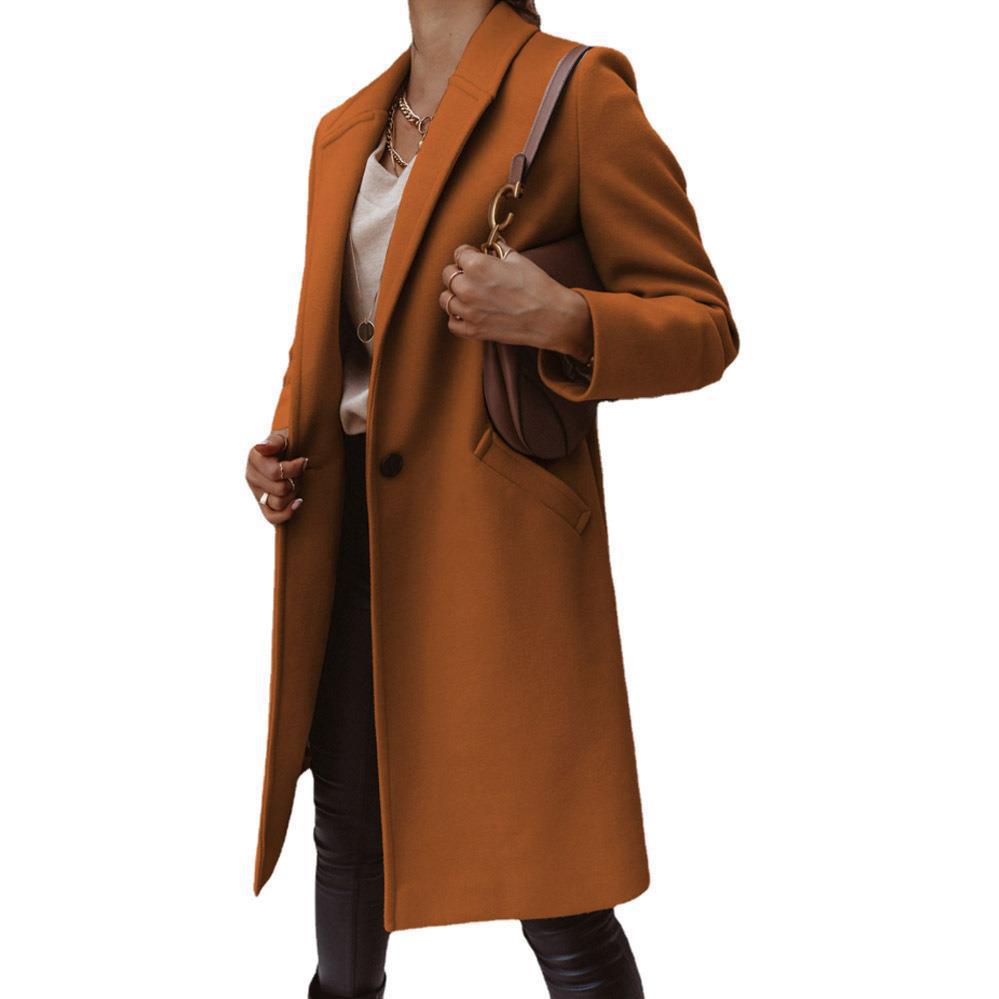 Damen Wollmantel mit elegantem Revers und zeitlosem Schnitt W&W Mode