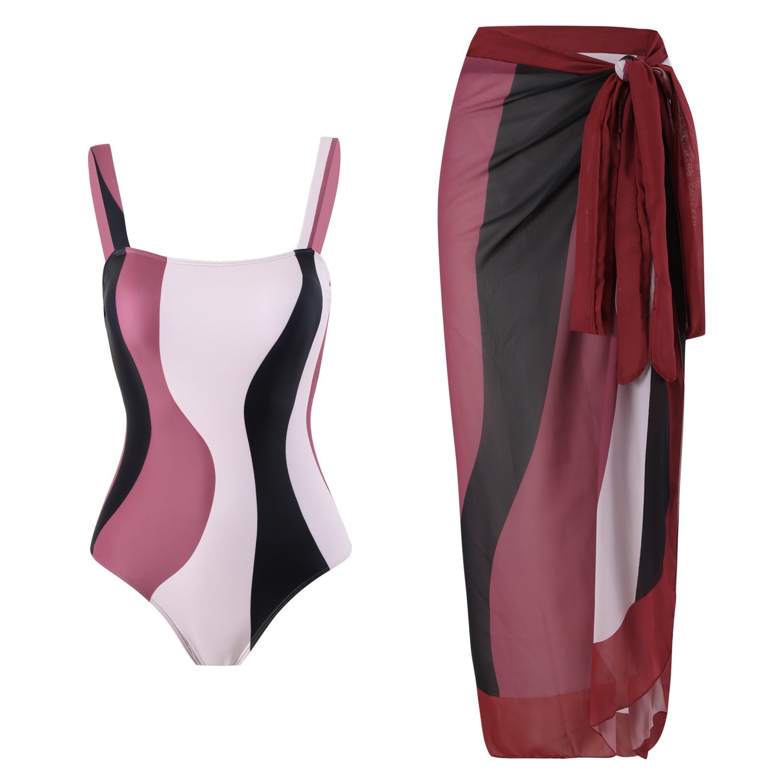 Damen Bademode Set mit trendigem Wickelrock und modernem Schnitt WW