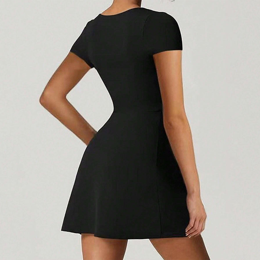 Damen Elegantes Minikleid mit quadratischem Ausschnitt und figurbetontem Schnitt W&W