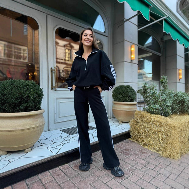 Damen Sportlicher Freizeitanzug mit hohem Kragen WW