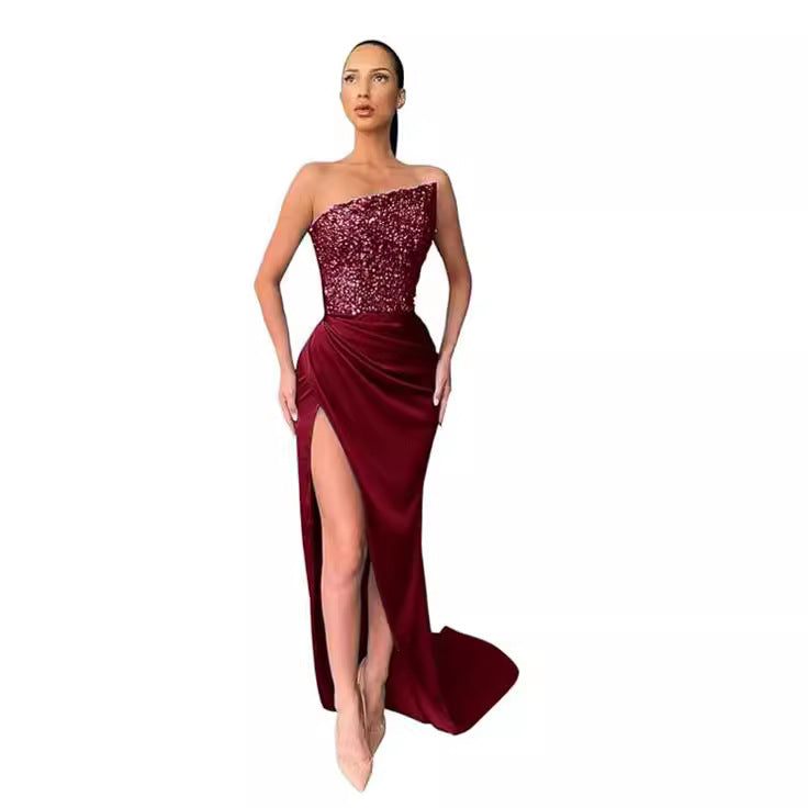 WW | Elegantes mittellanges Abendkleid