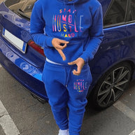 Damen Sportliches Hoodie- und Jogginghose-Set mit motivierendem Aufdruck WW