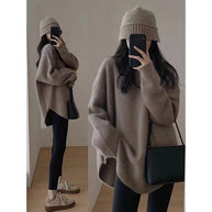 WW | Pullover - Damen Herbst Mid-Length Oversized Pullover