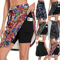 Damen funktionelle Strandshorts mit floralem Überwurf WW
