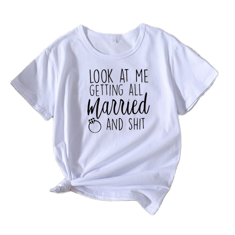 Damen Casual Hochzeits Humor T-Shirt WW