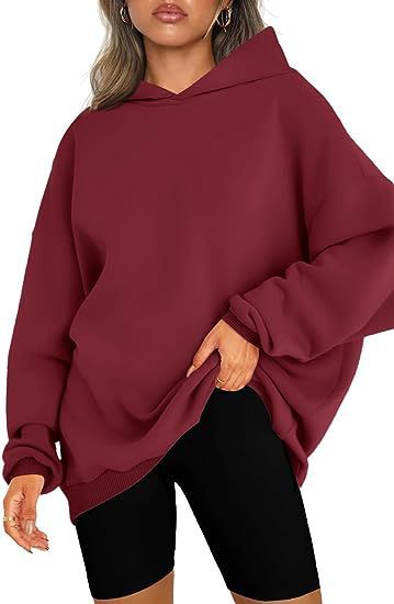 Damen oversized Kapuzenpullover mit seitlichen Schlitzen W&W Mode