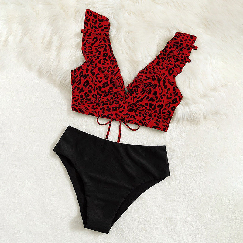 Damen Rüschentop mit Leopardenmuster WW