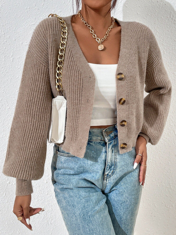 Damen Strickjacke mit strukturiertem Schnitt und dekorativen Knöpfen WW