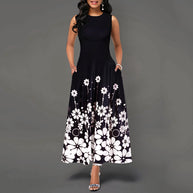 Damen Maxikleid mit floralem Print und praktischen Taschen WW