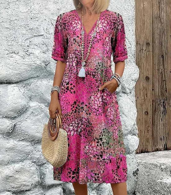 Damen bunt gemustertes Sommerkleid WW
