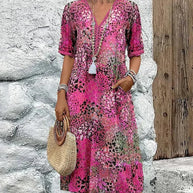 Damen bunt gemustertes Sommerkleid WW