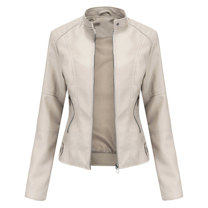 W&W Mode - Damen schlichte Kunstlederjacke für einen kantigen Look
