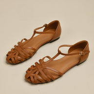 Damen elegante Flachsandalen mit verstellbarem Riemen und modischem Schnitt WW