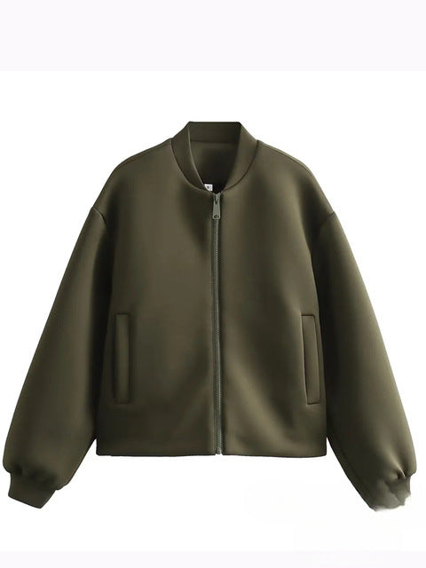 Damen sportliche Zip-Jacke mit weitem Schnitt WW