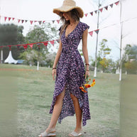 WW | Slim Fit Unregelmäßiger Saum Maxi Kleid