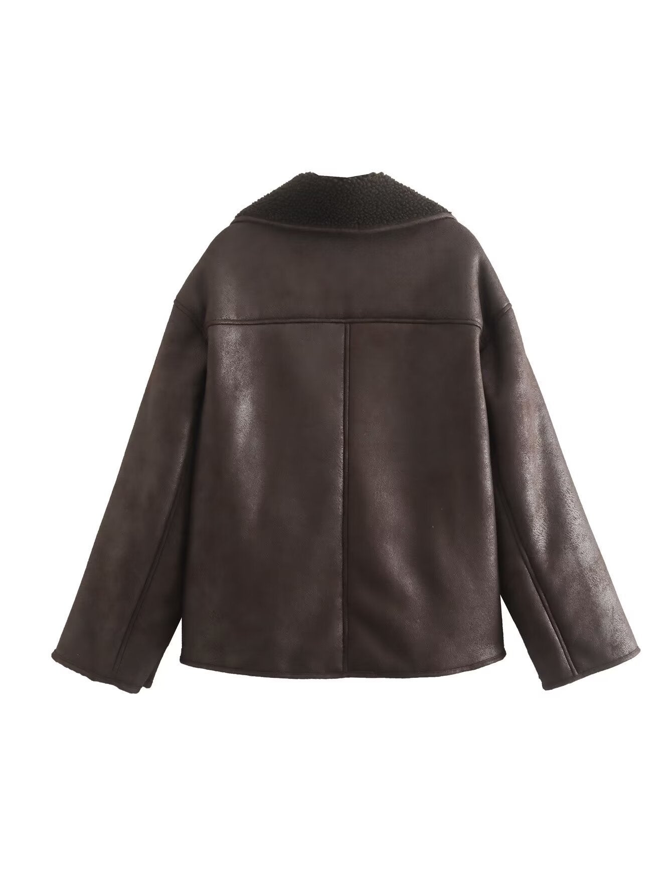 WW | Klassische Kurze Lederjacke Damen