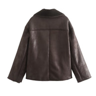 WW | Klassische Kurze Lederjacke Damen
