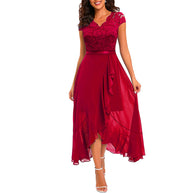 Damen High-Low Spitzen Abendkleid WW