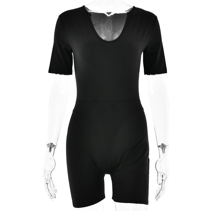 Damen Sportlicher Kurzarm-Bodysuit mit hochwertigem Baumwollmaterial und figurformendem Design W&W Mode