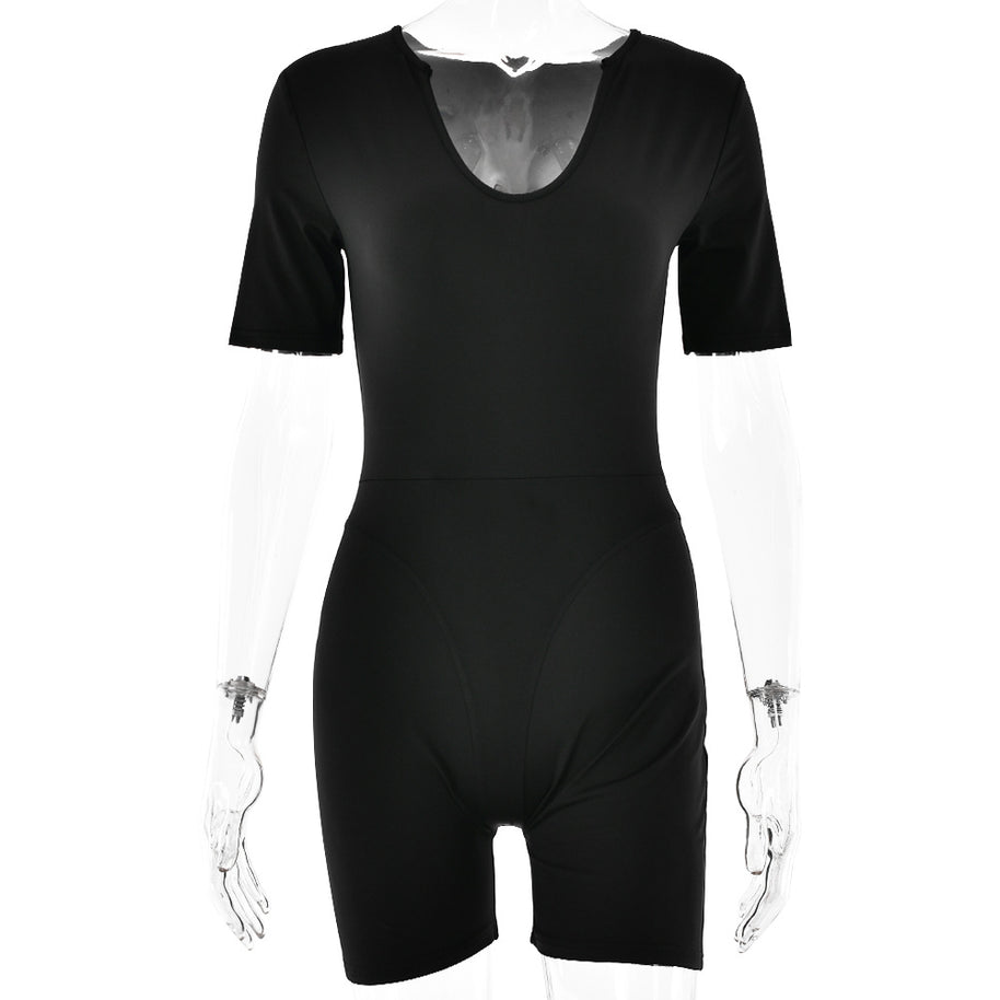 Damen Sportlicher Kurzarm-Bodysuit mit hochwertigem Baumwollmaterial und figurformendem Design W&W