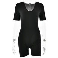 Damen Sportlicher Kurzarm-Bodysuit mit hochwertigem Baumwollmaterial und figurformendem Design W&W