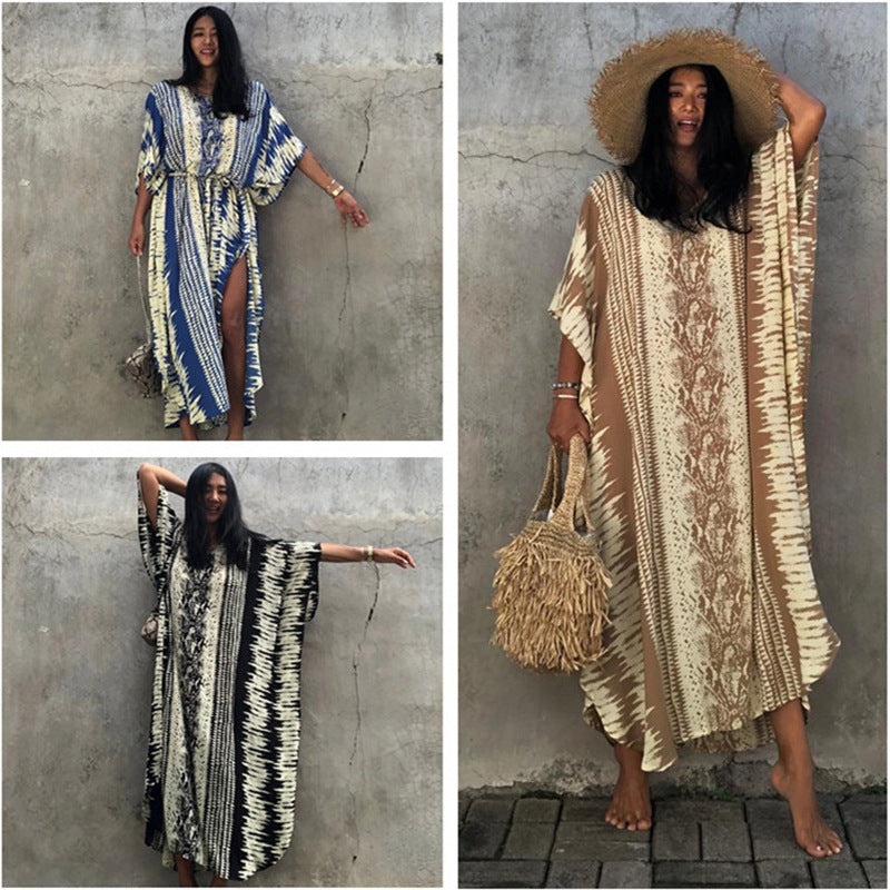 Frauen Casual Bohemian Kaftan Kleid WW