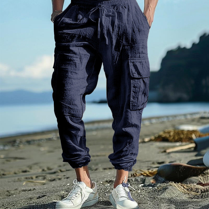 Herren Cargo-Hose mit mehreren praktischen Seitentaschen und elastischem Bund WW