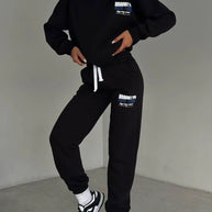 Damen lässiger Fleece-Hoodie und Jogginghose Set mit praktischem Kordelzug und hochwertiger Baumwollmischung WW
