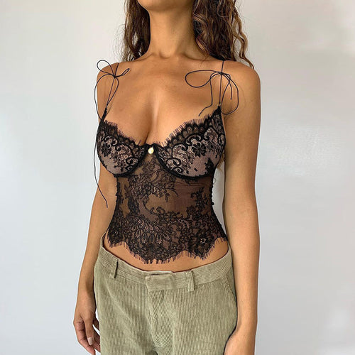 Damen Spitzen-Bustier mit verstellbaren Trägern und romantischen Details WW