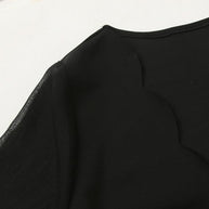 Damen Abendkleid mit transparenten Ärmeln und elegantem V-Ausschnitt WW